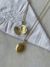 Çelik Gold İçi Açılabilen Oval Kolye (47 Cm)