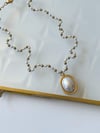 Çelik Gold İnci Detaylı Kolye (47 Cm)