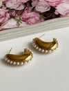 Çelik Gold İncili Küpe (2.5 Cm)