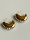 Çelik Gold İncili Küpe (2.5 Cm)
