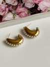 Çelik Gold İncili Küpe (2.5 Cm)