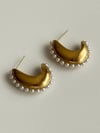 Çelik Gold İncili Küpe (2.5 Cm)
