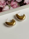 Çelik Gold İncili Küpe (2.5 Cm)