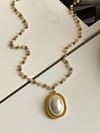 Çelik Gold İncili Sedefli Kolye (47 Cm)