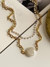 Çelik Gold İncili Sedefli Kolye (47 Cm)