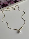 Çelik Gold İncili Topçuklu Kolye (46 Cm)