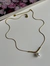 Çelik Gold İncili Topçuklu Kolye (46 Cm)