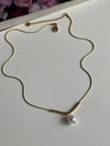 Çelik Gold İncili Topçuklu Kolye (46 Cm)