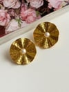 Çelik Gold İncili Vintage Küpe (2.90 Cm)
