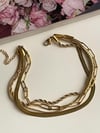 Çelik Gold İtalyan Burgu Halat Dörtlü Birleşik Kombin Halhal (27 Cm)
