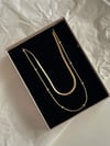 Çelik Gold İtalyan Topçuklu Kombin İkili Birleşik Kolye (46 Cm)