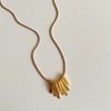 Çelik Gold Kalem İşli Kolye (45 Cm)