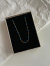 Çelik Gold Mavi Detaylı Kolye (46 Cm)