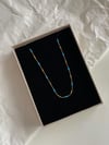 Çelik Gold Mavi Detaylı Kolye (46 Cm)