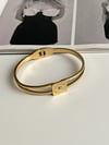 Çelik Gold Mavi Göz Kelepçe Bileklik 