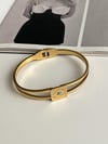 Çelik Gold Mavi Göz Kelepçe Bileklik 