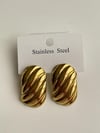 Çelik Gold Midye Küpe (3 Cm)