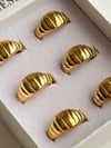 Çelik Gold Midye Numaralı Yüzük (18 Numara)