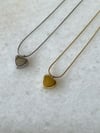 Çelik Gold Minimal Bombeli Kalp Kolye (45 Cm)
