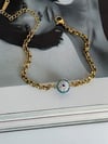 Çelik Gold Nazar Boncuklu Bileklik (23 Cm)