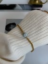 Çelik Gold Nazar Boncuklu Bileklik (23 Cm)