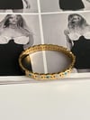 Çelik Gold Nazar Boncuklu Kelepçe Bileklik 