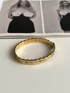 Çelik Gold Nazar Boncuklu Kelepçe Bileklik 