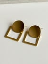 Çelik Gold Plaka Kare Küpe (3.5 Cm)
