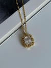 Çelik Gold Renk Baget Taşlı Kolye (46 Cm)