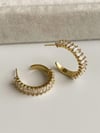 Çelik Gold Renk Baget Taşlı Lena Halka Küpe (2 Cm)