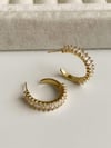 Çelik Gold Renk Baget Taşlı Lena Halka Küpe (2 Cm)