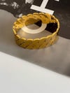 Çelik Gold Renk Örgü Kelepçe Bileklik 