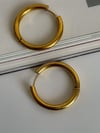 Çelik Gold Renk Pera Basic Halka Küpe( 3 Cm)-(6 Numara)