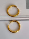 Çelik Gold Renk Pera Basic Halka Küpe( 3 Cm)-(6 Numara)