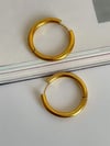 Çelik Gold Renk Pera Basic Halka Küpe( 3 Cm)-(6 Numara)
