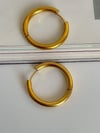 Çelik Gold Renk Pera Basic Halka Küpe( 3 Cm)-(6 Numara)