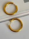 Çelik Gold Renk Pera Basic Halka Küpe( 3 Cm)-(6 Numara)