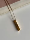 Çelik Gold Renk Plaka İsim Yazdırılabilir Uzun Kolye (60 Cm)