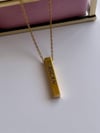 Çelik Gold Renk Plaka İsim Yazdırılabilir Uzun Kolye (60 Cm)