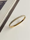 Çelik Gold Zirkon Taşlı Kelepçe Bileklik (6.5 Cm)