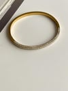 Çelik Gold Zirkon Taşlı Kelepçe Bileklik (6.5 Cm)
