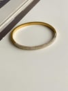 Çelik Gold Zirkon Taşlı Kelepçe Bileklik (6.5 Cm)