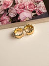 Çelik Gold Zirkon Taşlı Küpe (1 Cm)
