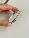 Çelik Gümüş Renk Baget Taşlı Kelepçe Bileklik (6.5 Cm)