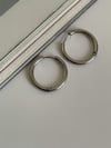 Çelik Gümüş Renk Pera Basic Halka Küpe(2 Cm)-(2 Numara)