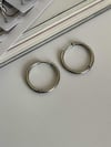 Çelik Gümüş Renk Pera Basic Halka Küpe(2 Cm)-(2 Numara)