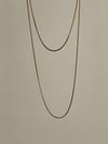 Çelik İnce Kısa Minimal Snake Kolye (48 Cm)