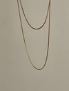 Çelik İnce Kısa Minimal Snake Kolye (48 Cm)