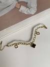 Çelik İncili Siyah Van Cleef İkili Birleşik Kombin Bileklik (22 Cm)