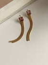 Çelik Pembe Baget Taşlı Küpe (5 Cm)